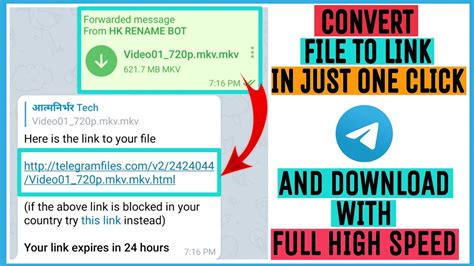 I Will generate direct url for any telegram medias sent to me. . Telegram link converter